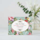 Vintager Blumengarten Botanisches Save the Date Ankündigungspostkarte (Stehend Vorderseite)