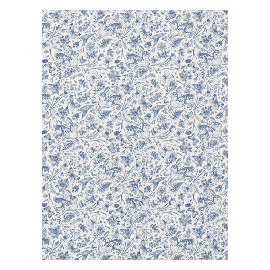 Vintager Blumengarten Bunny Butterfisch Ostern Tischdecke (Vorderseite)