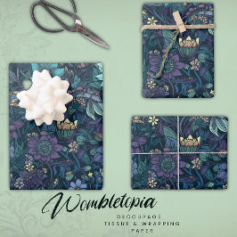Vintager Blumengarten Geschenkpapier Set