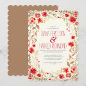 Vintager Blumengarten Hochzeit Einladung (Vorne/Hinten)