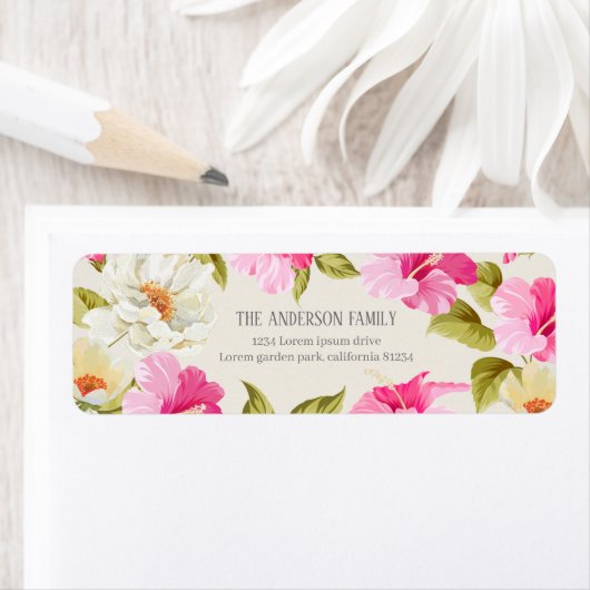 Vintager Blumengarten Hochzeit Rücksendeadresse (Insitu)
