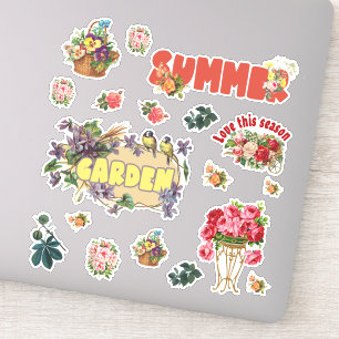 Vintager Blumengarten Lover Aufkleber