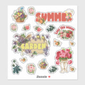 Vintager Blumengarten Lover Aufkleber (Blatt)