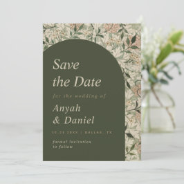 Vintager Blumengarten Moss Grüner Bogen Thema Natu Save The Date