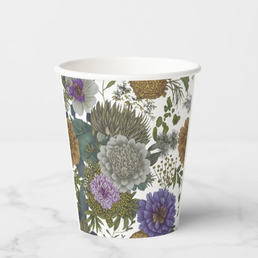 Vintager Blumengarten Papier-Cup Pappbecher (Vorderseite)