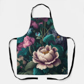 Vintager Blumengarten Peony Rosa Veilchen Schürze (Vorderseite)