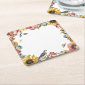 Vintager Blumengarten Rechteckiger Pappuntersetzer (angewinkelt)