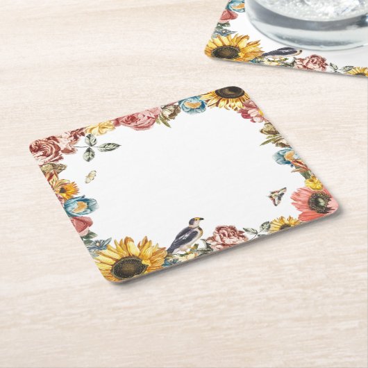 Vintager Blumengarten Rechteckiger Pappuntersetzer (angewinkelt)