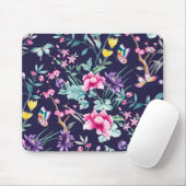 Vintager Blumengarten Regenbogen Butterfly Blau Mousepad (Mit Mouse)