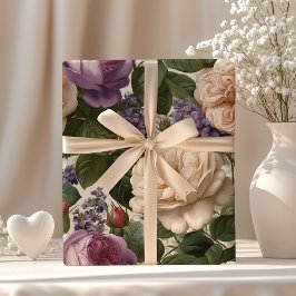 Vintager Blumengarten Romantische Rose & Peony Geschenkpapier