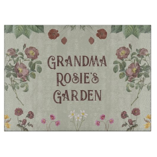 Vintager Blumengarten Schneidebrett (Vorderseite)