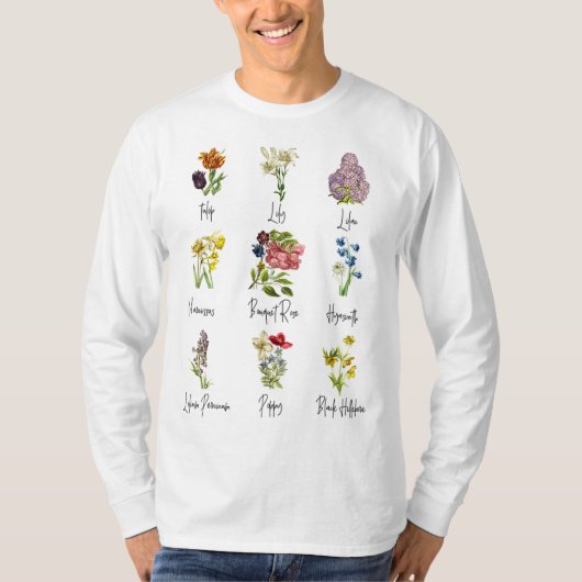 Vintager Blumengarten T-Shirt (Vorderseite)