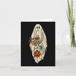 Vintager Blumengast Niedlich Halloween Kostüm Funn Karte