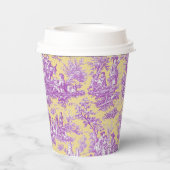 Vintager, blumengelber lila Joule Pappbecher (Rückseite)