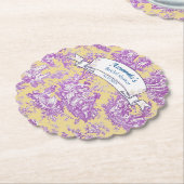 Vintager, blumengelber lila Joule Untersetzer (angewinkelt)