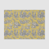 Vintager, blumengelber Senfkraut Seidenpapier (Vorderseite)