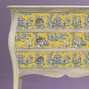 Vintager, blumengelber Senfkraut Seidenpapier