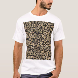 Vintager, blumengeschmückter, grau gezimmerter Hin T-Shirt