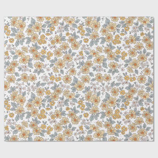 Vintager blumengeschmückter Hintergrund. Blumenmus Geschenkpapier (Flach)