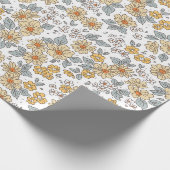 Vintager blumengeschmückter Hintergrund. Blumenmus Geschenkpapier (Ecke)