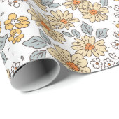 Vintager blumengeschmückter Hintergrund. Blumenmus Geschenkpapier (Rolleneckpunkt)