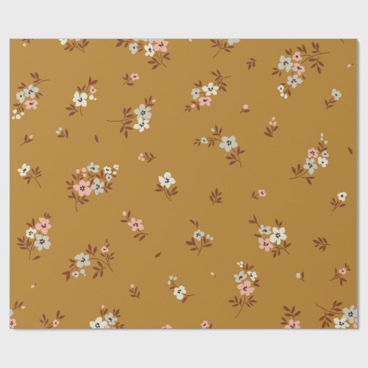 Vintager blumengeschmückter Hintergrund. Blumenmus Geschenkpapier (Flach)