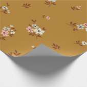 Vintager blumengeschmückter Hintergrund. Blumenmus Geschenkpapier (Ecke)