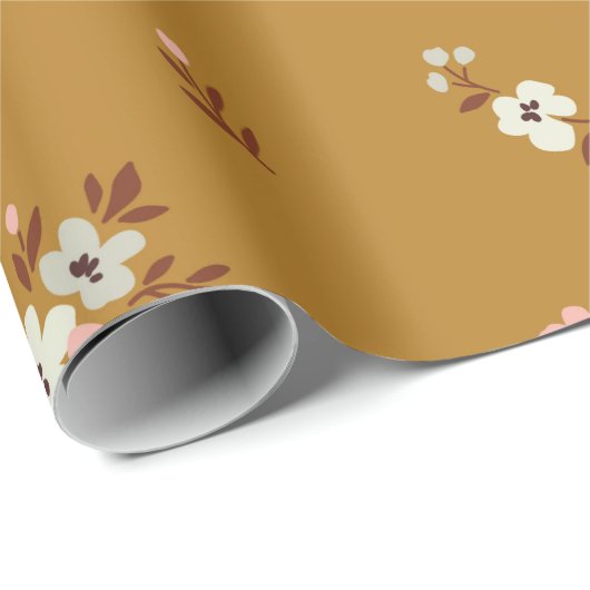 Vintager blumengeschmückter Hintergrund. Blumenmus Geschenkpapier (Rolleneckpunkt)