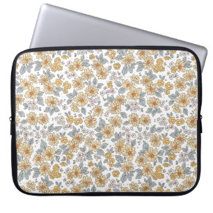 Vintager blumengeschmückter Hintergrund. Blumenmus Laptopschutzhülle