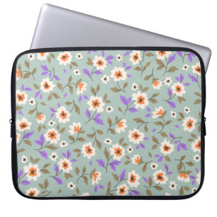 Vintager blumengeschmückter Hintergrund. Blumenmus Laptopschutzhülle