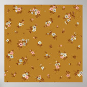 Vintager blumengeschmückter Hintergrund. Blumenmus Poster (Vorne)