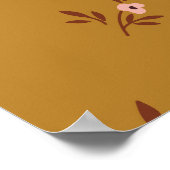 Vintager blumengeschmückter Hintergrund. Blumenmus Poster (Ecke)