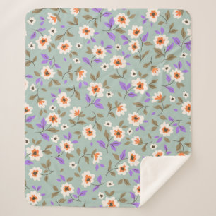 Vintager blumengeschmückter Hintergrund. Blumenmus Sherpadecke