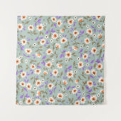 Vintager blumengeschmückter Hintergrund. Blumenmus Wandteppich (Vorderseite (Horizontal))