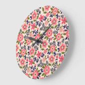 Vintager blumengeschmückter Hintergrund, göttlich Große Wanduhr (Winkel)