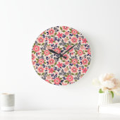 Vintager blumengeschmückter Hintergrund, göttlich Große Wanduhr (Zuhause)