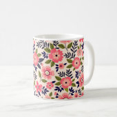 Vintager blumengeschmückter Hintergrund, göttlich  Kaffeetasse (VorderseiteRechts)
