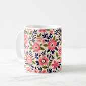 Vintager blumengeschmückter Hintergrund, göttlich  Kaffeetasse (Vorderseite Links)