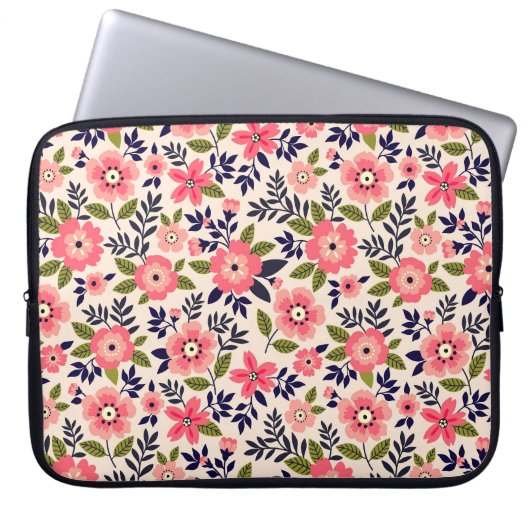 Vintager blumengeschmückter Hintergrund, göttlich  Laptopschutzhülle (Vorderseite)