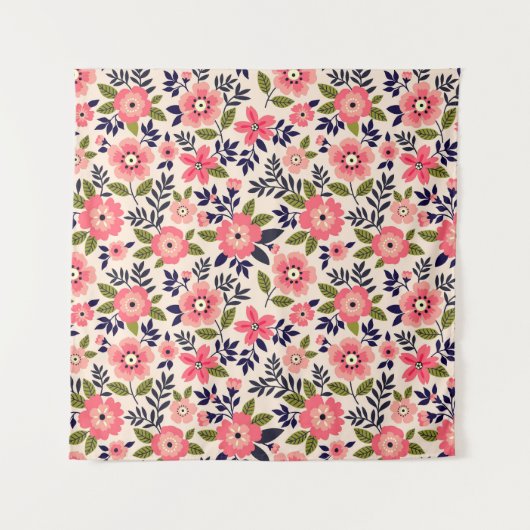 Vintager blumengeschmückter Hintergrund, göttlich Wandteppich (Vorderseite)