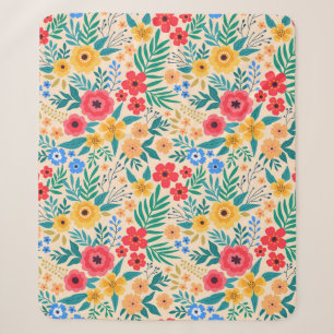 Vintager blumengeschmückter Hintergrund. Nahtlose Sherpadecke
