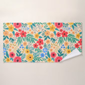 Vintager blumengeschmückter Hintergrund. Nahtloses Badehandtuch (Badehandtuch)