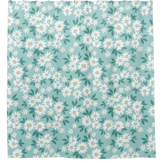 Vintager blumengeschmückter Hintergrund. Nahtloses Duschvorhang (Vorderseite)