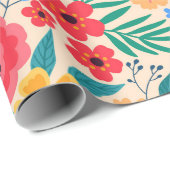Vintager blumengeschmückter Hintergrund. Nahtloses Geschenkpapier (Rolleneckpunkt)