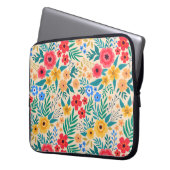 Vintager blumengeschmückter Hintergrund. Nahtloses Laptopschutzhülle (Vorderseite Links)