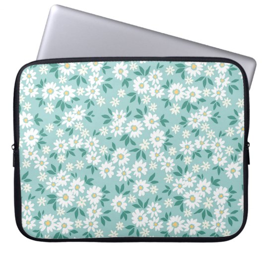 Vintager blumengeschmückter Hintergrund. Nahtloses Laptopschutzhülle (Vorderseite)