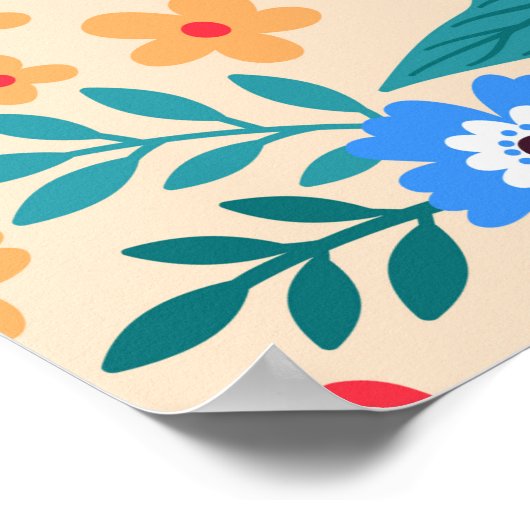 Vintager blumengeschmückter Hintergrund. Nahtloses Poster (Ecke)