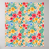 Vintager blumengeschmückter Hintergrund. Nahtloses Poster (Vorne)