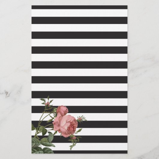 Vintager, blumengestreifter Salon II Flyer (Hinten)