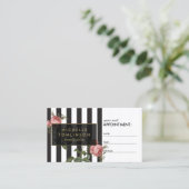 Vintager, blumengestreifter Salon Terminkarte (Stehend Vorderseite)
